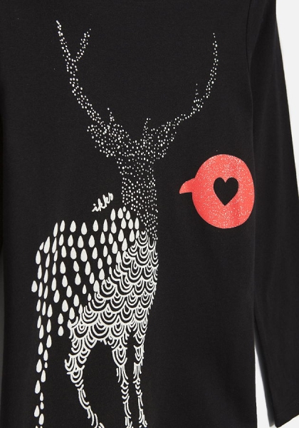 IKKS city black longsleeve "neon-heart" noir